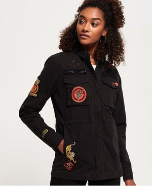 Superdry Rookie Army Női Kabát Fekete | NHDQK7043